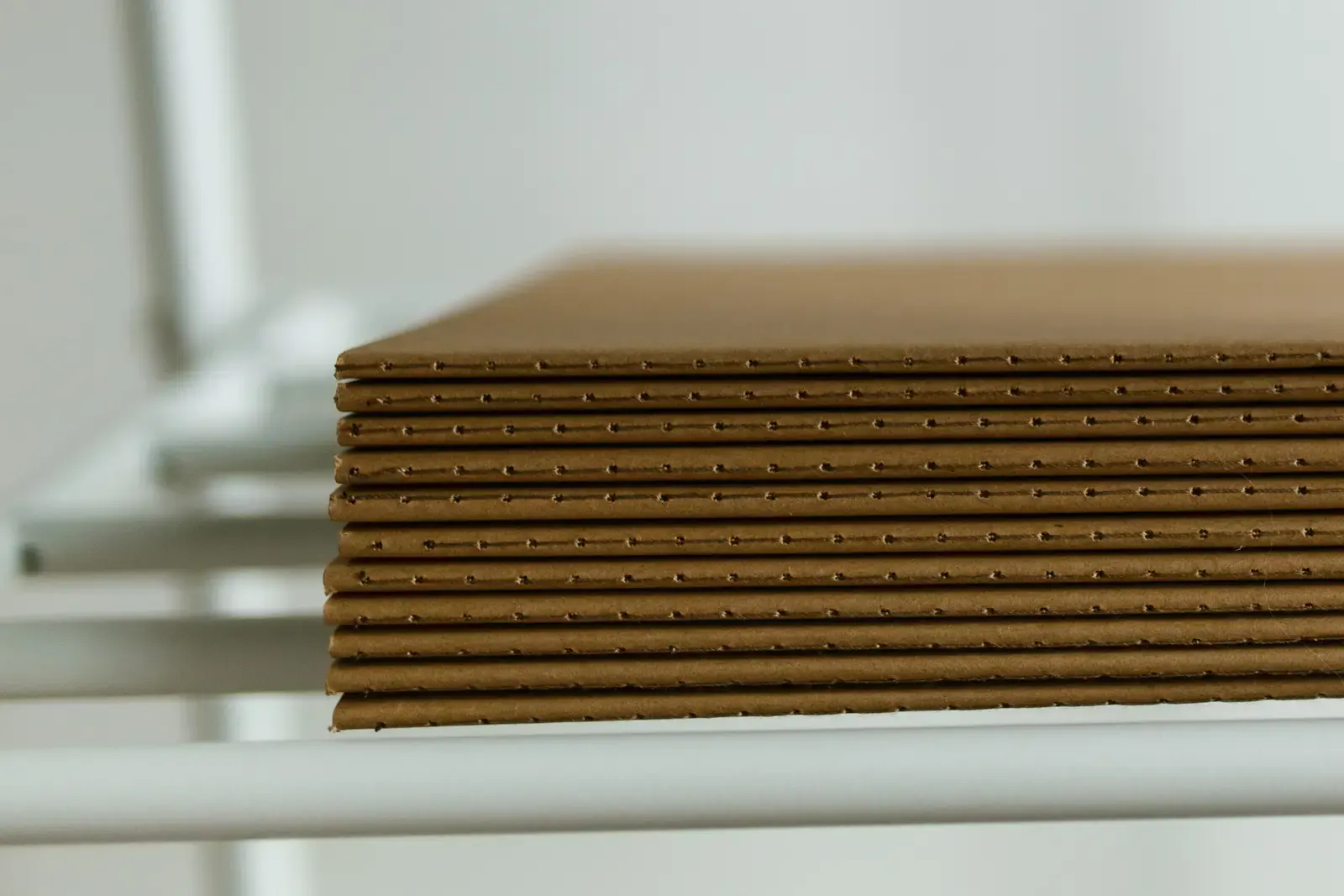 Stack of corrugated cardboard sheets