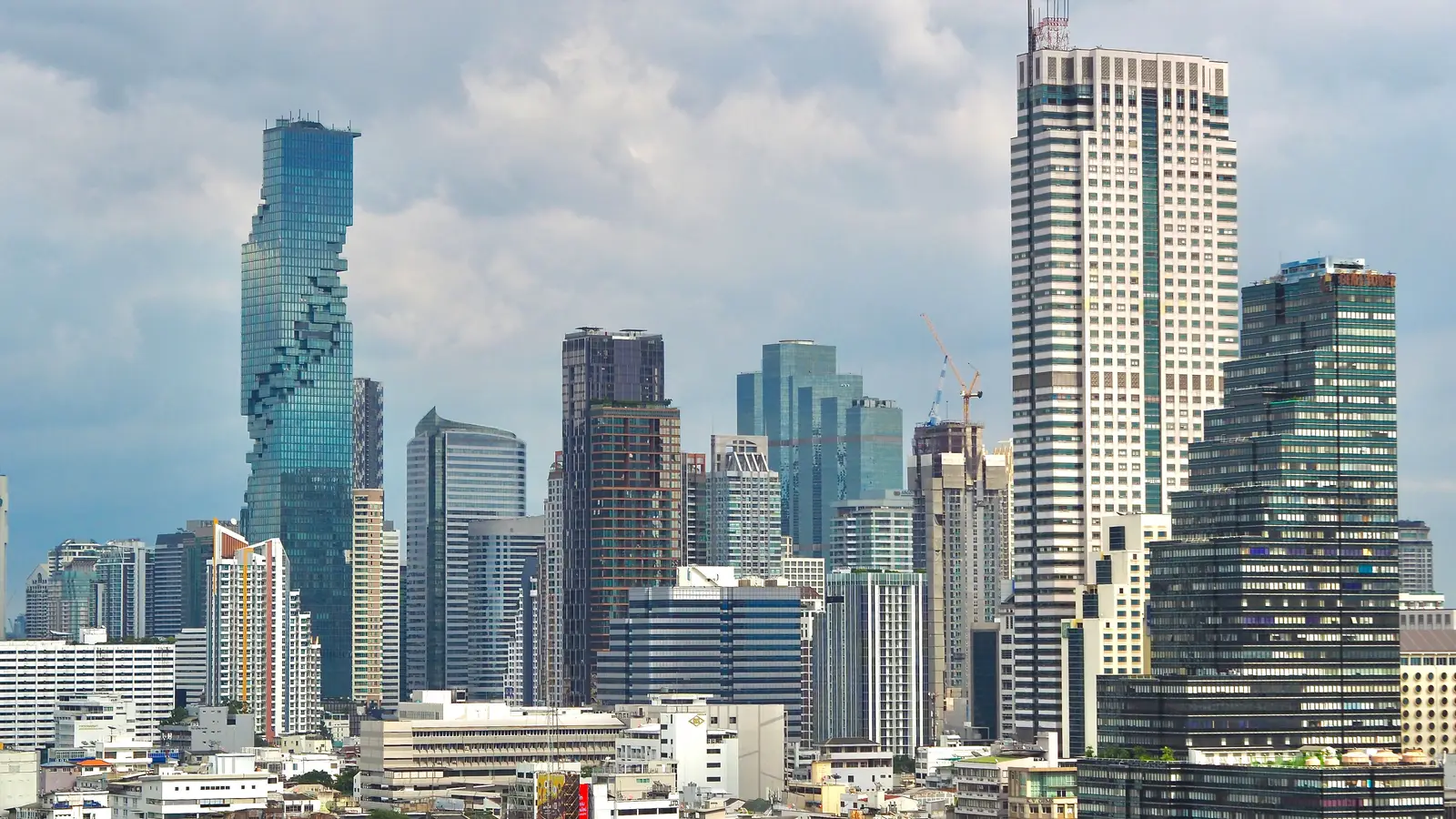 Bangkok business district skyline