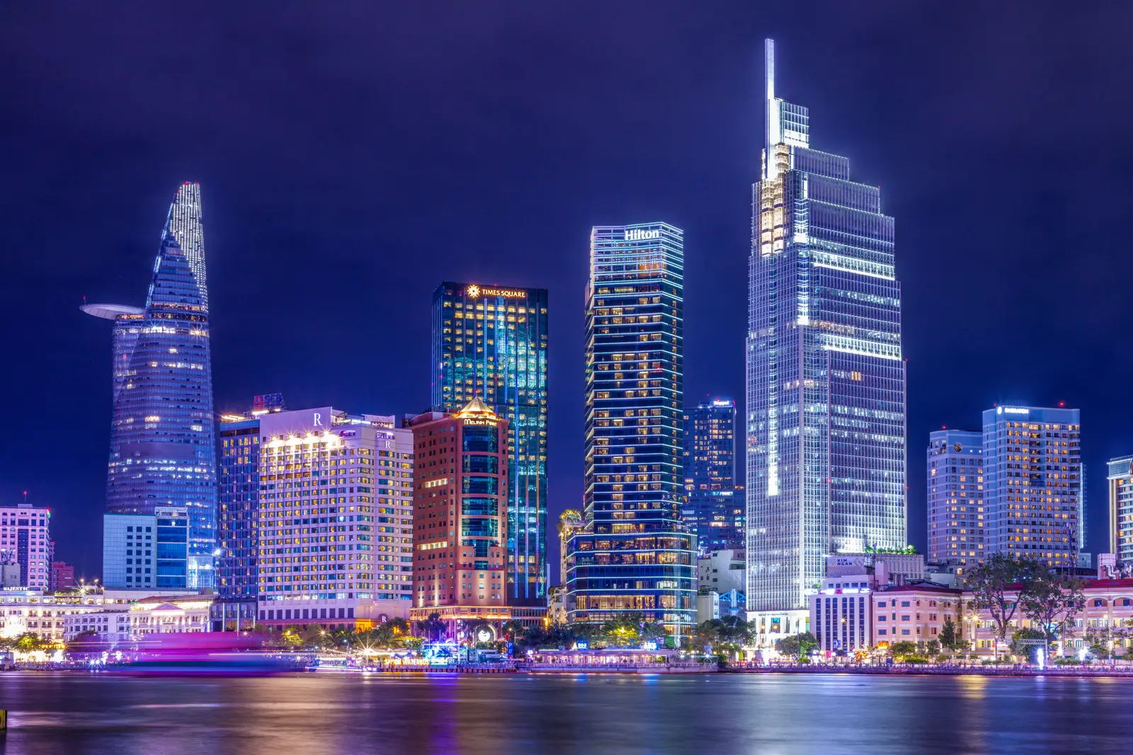 Ho Chi Minh City skyline at night